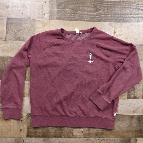 Vans Anchor Graphic Crewneck Sweatshirt Women’s Size Large Burgundy - Picture 1 of 11